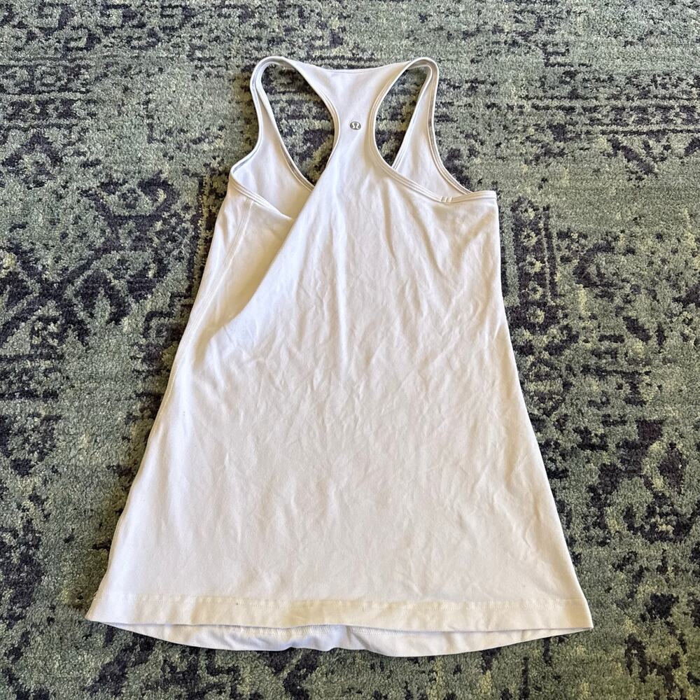 Women’s Lululemon Cool Racerback Tank Top Nulu in White Activewear Workout- Sz 4 - Picture 5 of 9